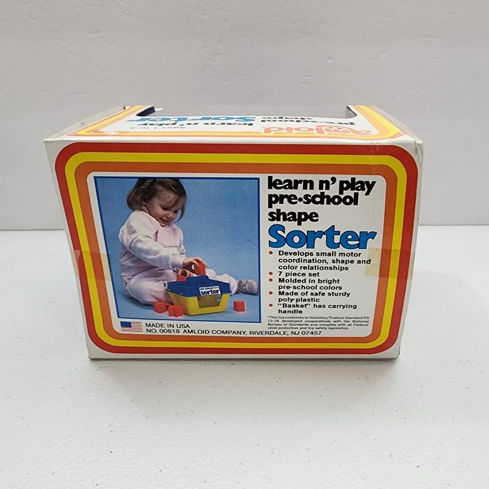 Rare Vintage Amloid Learn N Play Pre-school Shape Sorter Age 1/3 In Box